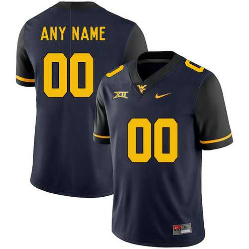 Men%27s West Virginia Mountaineers Navy Customized College Jersey